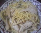 簡単　蒸し鶏のバター醤油パスタ作り方8写真