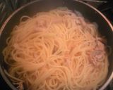 簡単　蒸し鶏のバター醤油パスタ作り方7写真