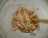 絶妙！根三つ葉、ささみ、焼き海苔の和え物作り方3写真