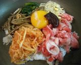 フライパン焼きビビンバ作り方1写真