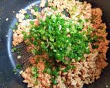 節約簡単夕飯昼食韓国風納豆鶏そぼろスタミナ炒め丼作り方4写真