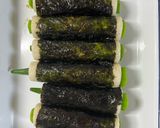 オクラを詰めた海苔巻きちくわ作り方4写真