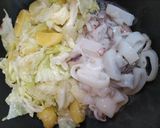 簡単！イカポテトキャベツの大蒜炒め！おもてなし作り方8写真