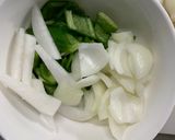 肉無チクワクリーミー梅ガパオ味野菜炒め作り方5写真