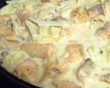 春キャベツとキノコと鮭のクリームパスタ作り方12写真