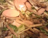 ごぼうと魚肉ソーセージのお好み焼き作り方4写真