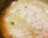 鍋の〆●白湯鍋からのチーズ玉子雑炊作り方1写真