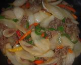 新玉葱と豚肉のオイスター炒め作り方8写真