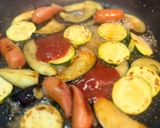 夏野菜とウインナーのハニケチャチーズ焼き作り方3写真