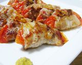トマトの豚肉巻き*マスタード添え作り方4写真