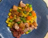 レンジ簡単洋風梅親子丼味オムライス弁当作り方3写真
