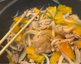豚こま×かぼちゃの甘辛味噌炒め作り方4写真