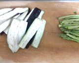 茄子とミニアスパラの甘辛みそ炒め作り方1写真