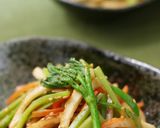 【山うどレシピ・葉】山うどと豚肉の塩炒め作り方11写真