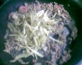 簡単旨い！牛ごぼうのにんにく醤油混ぜご飯作り方2写真