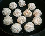 肉団子のもち米蒸し作り方3写真