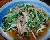 水菜と豚肉炒め　味付けは塩胡椒だけ♪作り方5写真