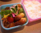 お弁当　ハムのさやいんげんはさみ作り方3写真