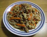 豚肉とれんこんのきんぴら作り方5写真