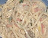 鮭＆マッシュルーム＆玉葱の牛乳煮パスタ作り方5写真