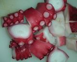 水菜とタコの中華風マリネ～緑彩庭風～作り方1写真