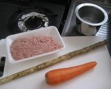 ごぼうと挽き肉のふりかけ作り方1写真