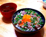 簡単！　鯵のなめろう丼、イサキでもＯＫ！作り方5写真