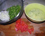 ケチャップ　チャーハン　野菜卵乗っけて～作り方1写真