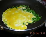 ケチャップ　チャーハン　野菜卵乗っけて～作り方3写真