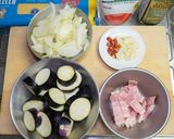 厚切り茄子とベーコンのトマトソースパスタ作り方2写真