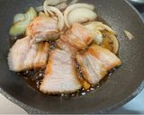 煮込まない簡単豚バラブロックの甘煮丼作り方2写真