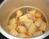 圧力鍋で、ブリ大根作り方4写真