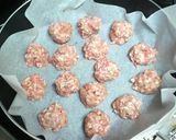 シューマイの皮で飾った蒸し肉団子作り方2写真