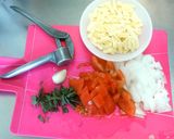 大葉香るフレッシュトマトのチーズパスタ♪作り方1写真