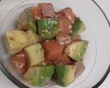 ☆なんちゃってポキ丼　サーモンとアボカド作り方3写真
