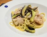 茄子と豚こま肉の和風ペペロンチーノパスタ♫作り方7写真