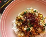 焼肉の生だれで 包まない餃子の具丼作り方8写真