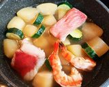 金目鯛と海老入り冬瓜とズッキーニの煮物作り方7写真