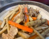 豚肉とゴボウとニンジンの甘酢炒め。作り方7写真