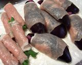 お酢でさっぱり☆なす＆いんげんの豚肉巻き作り方2写真
