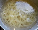 すき焼き味のひき肉を絡めて食べるきしめん作り方4写真