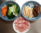 たけのこの炒め物の卵巻き作り方1写真