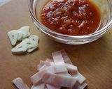 スパゲティカルボナーラ トマト風味作り方1写真