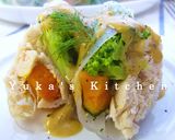 彩り温野菜の生春巻きカレークリームソース作り方5写真