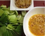 納豆とチンゲンサイの炒め物作り方1写真