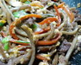 ごはんに合う♪牛肉とごぼうの卵とじ作り方6写真