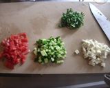 トマト・バジル・生ハム・胡瓜の冷製パスタ作り方1写真