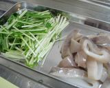 ♪イカと水菜のささっと炒め♪作り方1写真