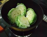 蒸しキャベツのバタポンきのこソース作り方1写真