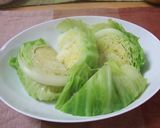 蒸しキャベツのバタポンきのこソース作り方2写真